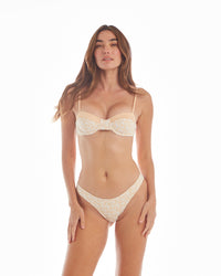 Yellow Coral bikini top by LA'AVANA, featuring a stylish and vibrant swimwear design with adjustable straps.