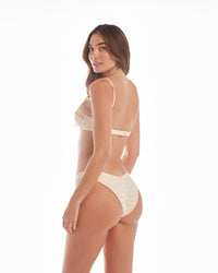 Yellow Coral bikini top from LA'AVANA, featuring a stylish, supportive design with adjustable straps and vibrant color.