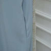 Lace-Panel Flared-Sleeve Open Abaya with Pockets(MOA332)