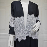 Lace Panel Open Abaya & Hijab Set(MOA319)