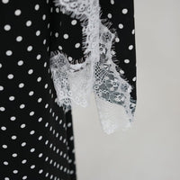 Lace Splice Satin Maxi Dress with Fixed Cape(MS438)