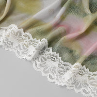 Lace Trim Print Hijab Shawl(MH231)