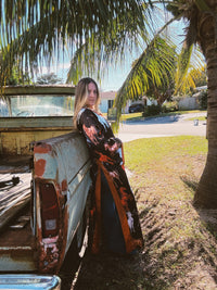 Rebel Yell reversible duster by Lil Bee's Bohemian featuring horse and leopard print in a stylish, versatile design.