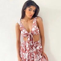 Women’s 3-piece floral pajama set by Loran, autumn sleepwear and loungewear with comfortable fabric and floral design.