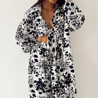 Women's Loran 3-piece floral pajama set featuring autumn sleepwear and loungewear in soft, cozy fabric with a floral pattern.