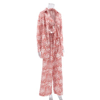 Loran women's 3-piece floral pajama set featuring autumn sleepwear and loungewear with a comfortable, cozy design.
