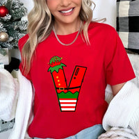 LORNEA women's printed Christmas T-shirt, casual short-sleeve shirt with festive holiday design, loose and comfortable fit.