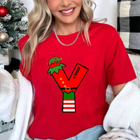 LORNEA women's printed Christmas T-shirt with casual loose fit, short sleeves, featuring festive holiday design.