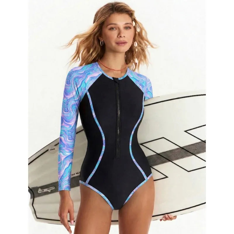 LORNEA mesh sleeve sexy swimsuit for women, long sleeve bikini set ideal for summer beach swimming and bathing.