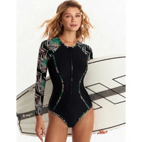 LORNEA women's mesh sleeve sexy swimsuit bikini set with long sleeves, perfect for summer beach swimming and bathhouse.
