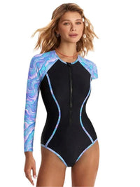 LORNEA mesh sleeve sexy swimsuit for women, long-sleeve bikini set, summer beach swimwear, stylish bathing suit for females