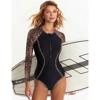 LORNEA women's mesh sleeve sexy swimsuit with long sleeves, bikini style, ideal for summer beach swimming and bathing.