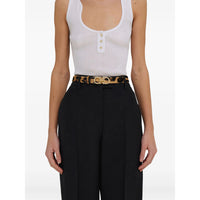 Luosophy women's Ferragamo neutrals belt in cream, 90 cm, stylish accessory with elegant design and versatile neutral tone.