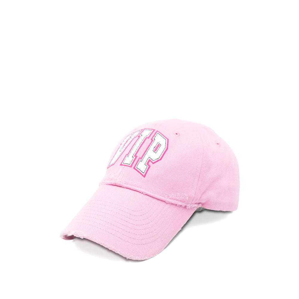 Pink Balenciaga hat for women, stylish accessory from Luosophy, showcasing a trendy and vibrant headwear design.