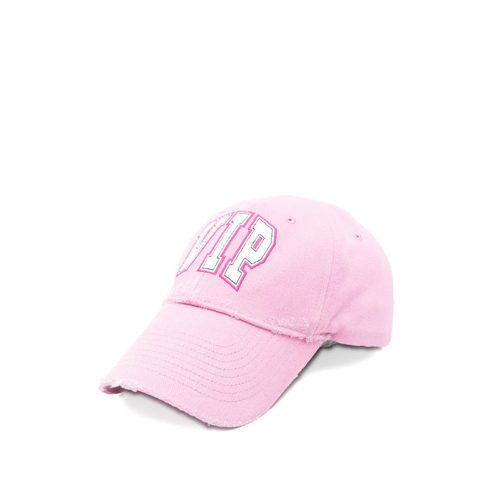 Pink Balenciaga hat for women, stylish accessory from Luosophy, showcasing a trendy and vibrant headwear design.