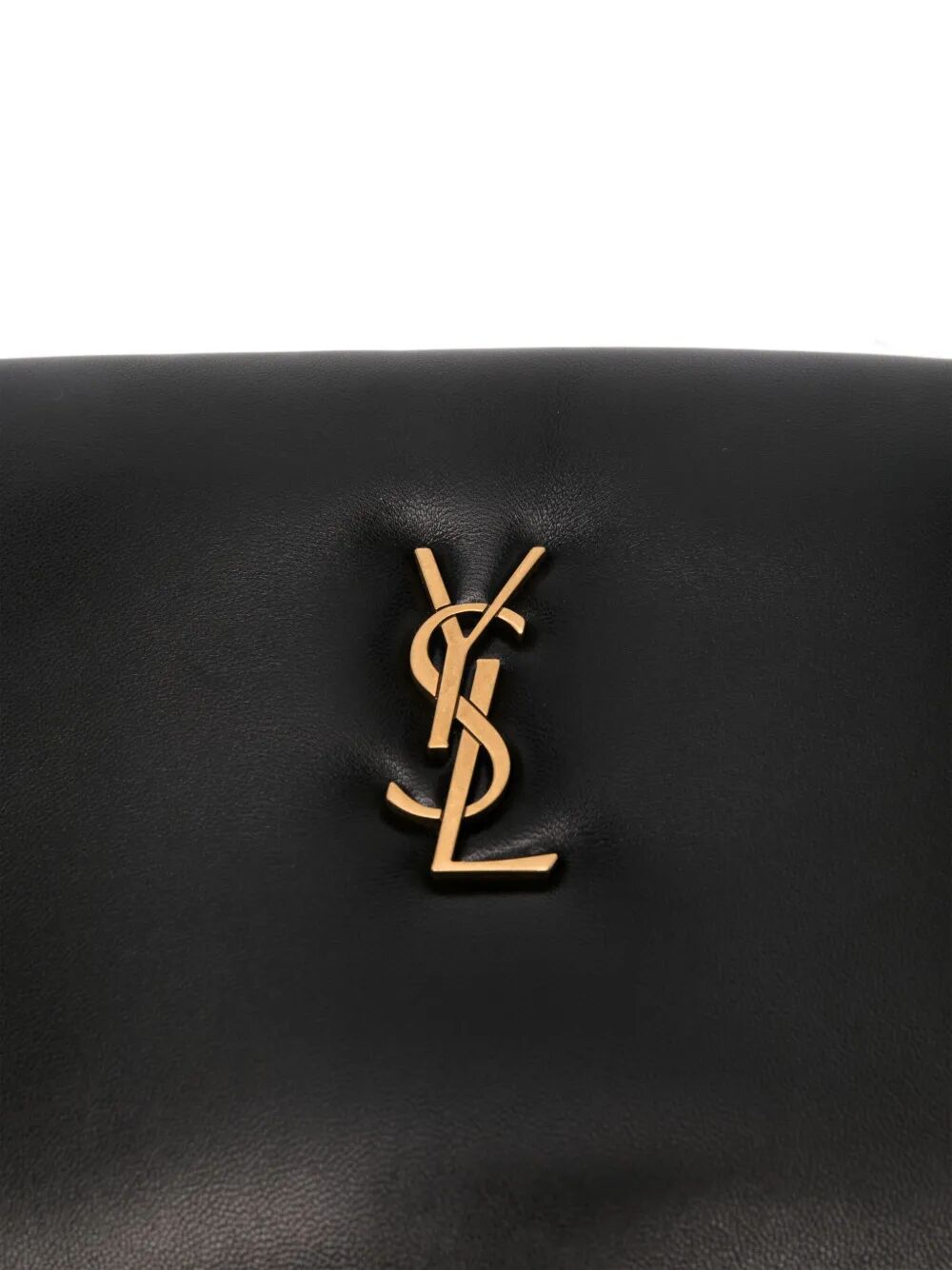 Black Saint Laurent Calypso small pouch in soft lambskin, compact clutch with sleek design, by Luosophy