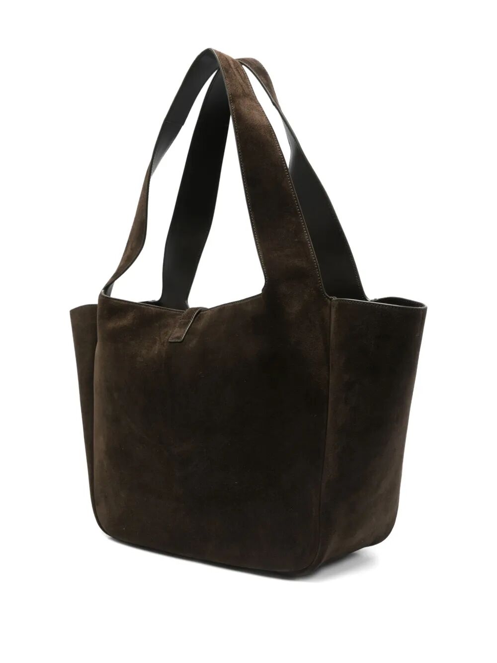 Luosophy green suede Saint Laurent Le 5 À 7 Bea bag with one-size design, soft texture, and elegant style.