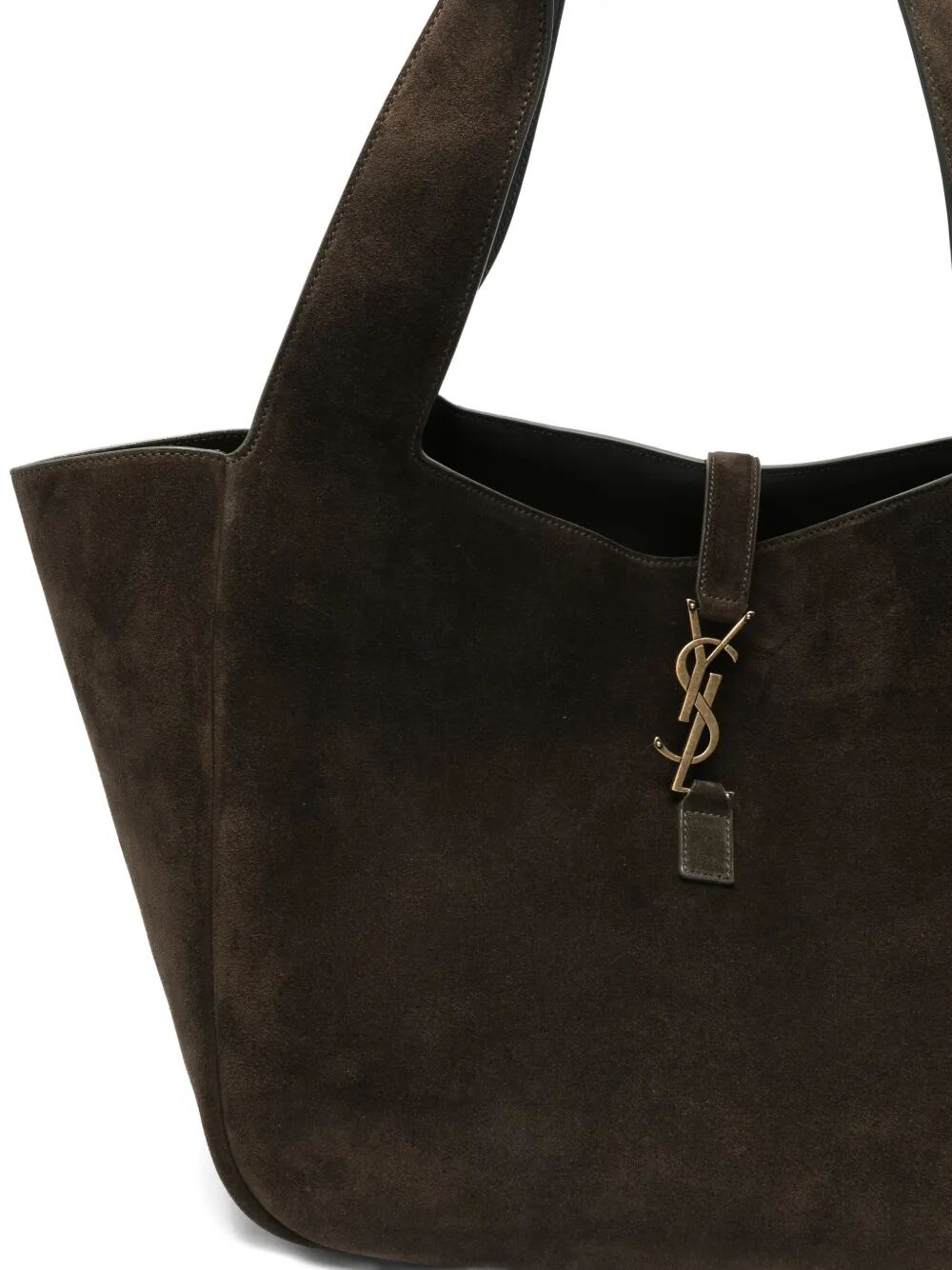Green Saint Laurent Le 5 à 7 Bea suede bag for women, stylish and compact, by Luosophy.