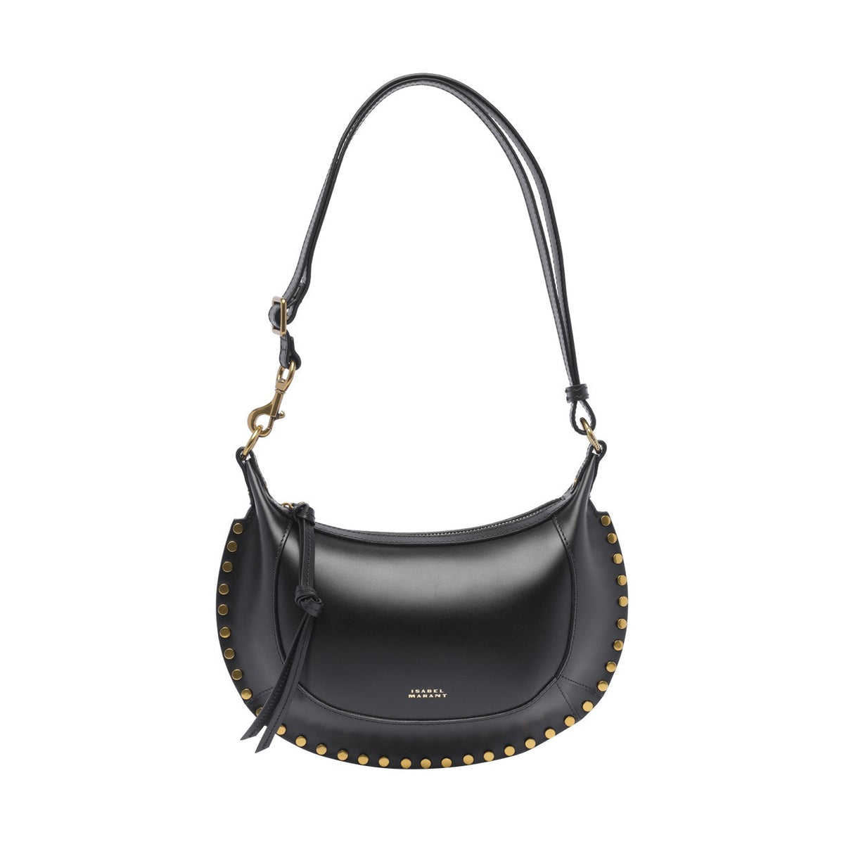 Black Isabel Marant Oskan Moon crossbody bag by Luosophy, featuring a sleek design and compact size for everyday wear.