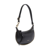 Luosophy black Oskan Moon Crossbody Bag by Isabel Marant for women, stylish handbag with adjustable strap and minimalist design.