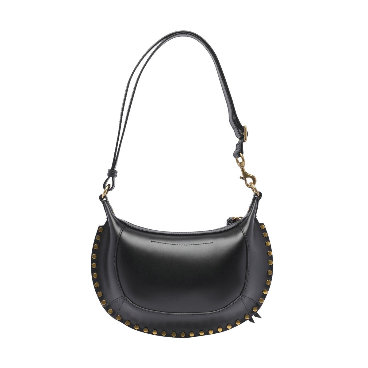 Black Isabel Marant Oskan Moon crossbody bag by Luosophy, featuring sleek design and adjustable strap for everyday style.