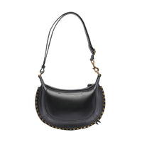 Black Isabel Marant Oskan Moon crossbody bag by Luosophy, featuring sleek design and adjustable strap for everyday style.