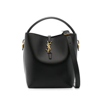 Luosophy black bucket handbag for women, stylish crossbody bag with a sleek design, perfect for everyday use.