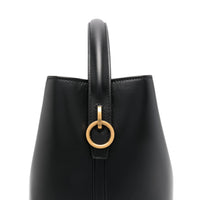 Saint Laurent black bucket bag by Luosophy, stylish crossbody handbag with sleek design and adjustable strap for women.