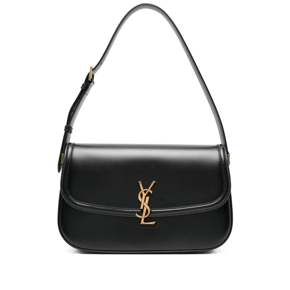 Luosophy Saint Laurent black shoulder handbag, crossbody style for women, sleek design with adjustable strap and subtle branding.