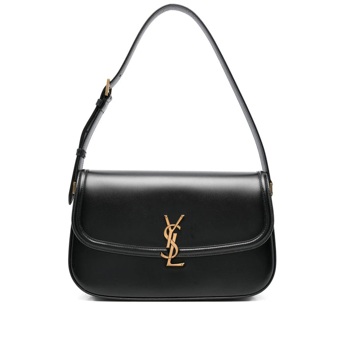 Luosophy Saint Laurent black shoulder handbag, crossbody style for women, sleek design with adjustable strap and subtle branding.