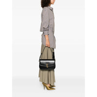 Luosophy black Saint Laurent shoulder handbag, crossbody style with sleek design for women, featuring a compact size and elegant look.