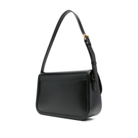 Luosophy black Saint Laurent shoulder handbag, crossbody style, with sleek design and adjustable strap for women.
