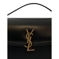 Luosophy black Saint Laurent shoulder handbag for women, cross-body style with sleek design and adjustable strap.