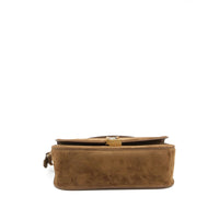 Luosophy brown Saint Laurent-style shoulder bag with crossbody strap, stylish women's handbag with sleek design.