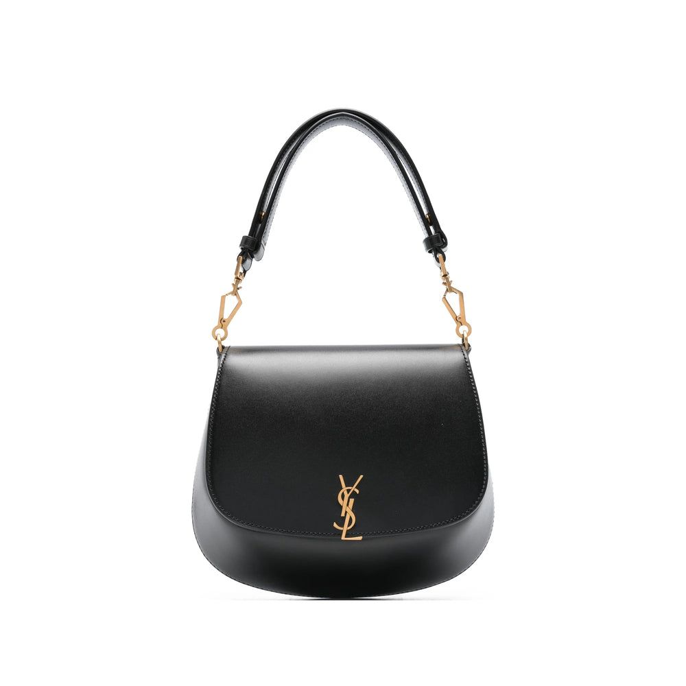 Brown Saint Laurent shoulder handbag by Luosophy, stylish cross-body bag with a sleek design and adjustable strap for women.