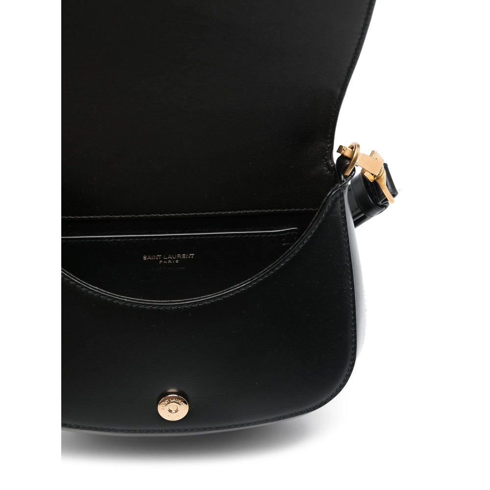 Luosophy Saint Laurent brown shoulder handbag for women, stylish crossbody bag with sleek design and adjustable strap.