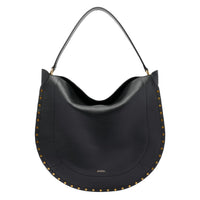 Black Isabel Marant Oskan Hobo Bag by Luosophy, a stylish women's shoulder handbag with a sleek, modern design.