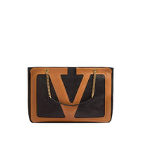 Luosophy black tote bag for women, Valentino Garavani style, with spacious interior and sleek design, ideal for everyday use.