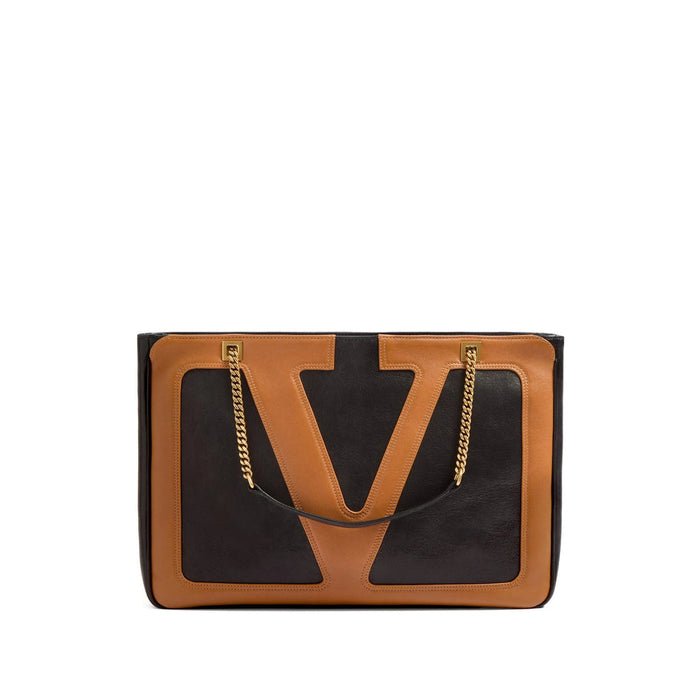Luosophy black tote bag for women, Valentino Garavani style, with spacious interior and sleek design, ideal for everyday use.