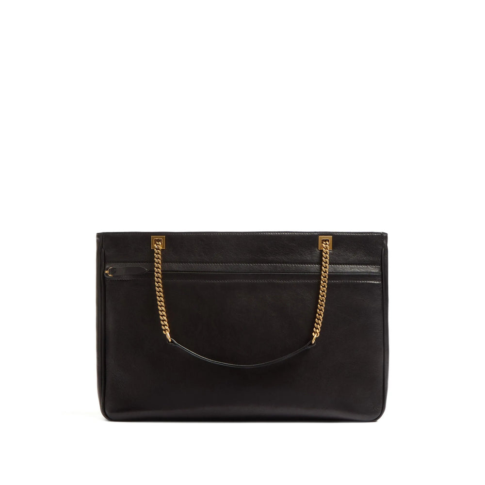 Black Valentino Garavani tote bag for women, stylish handbag from Luosophy, featuring sleek design and spacious interior.