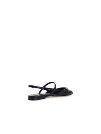 Black leather Jimmy Choo Belinda Sb Flat ballet flats for women, featuring sleek design and comfortable slip-on style.