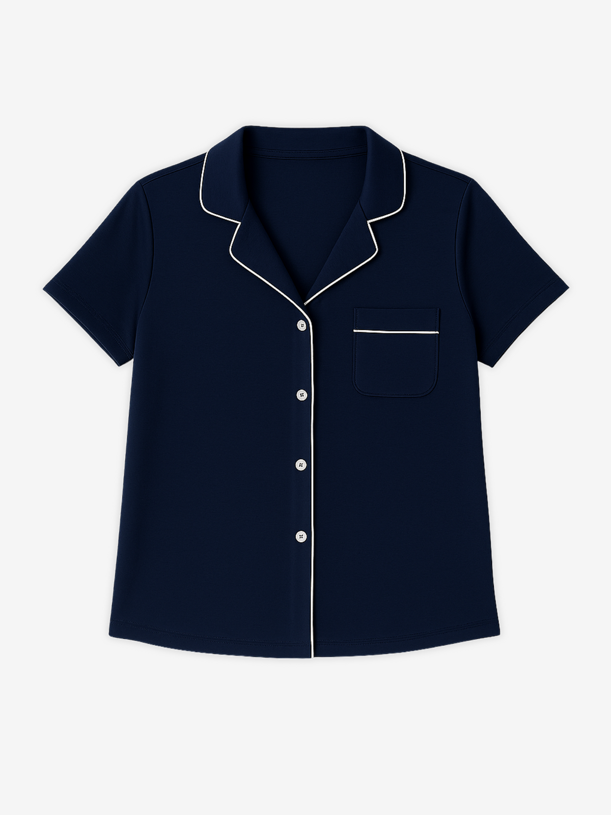 Lusome Sleep USA Donna short sleeve denim shirt with a relaxed fit and casual style, visible denim fabric and button details.