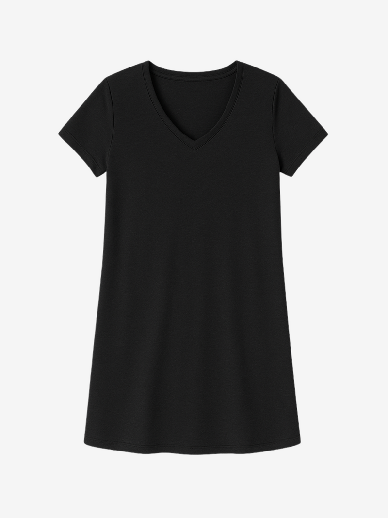 Lusome Sleep USA denim mix Eva sleepshirt, soft and comfortable, shown in XS size with a relaxed fit and casual style.