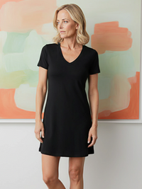 Lusome Sleep USA Eva sleepshirt in denim mix fabric, casual sleepwear for comfortable nighttime wear.
