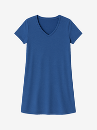 Lusome Sleep USA Eva Sleepshirt in denim mix fabric, casual and comfortable sleepwear for women.