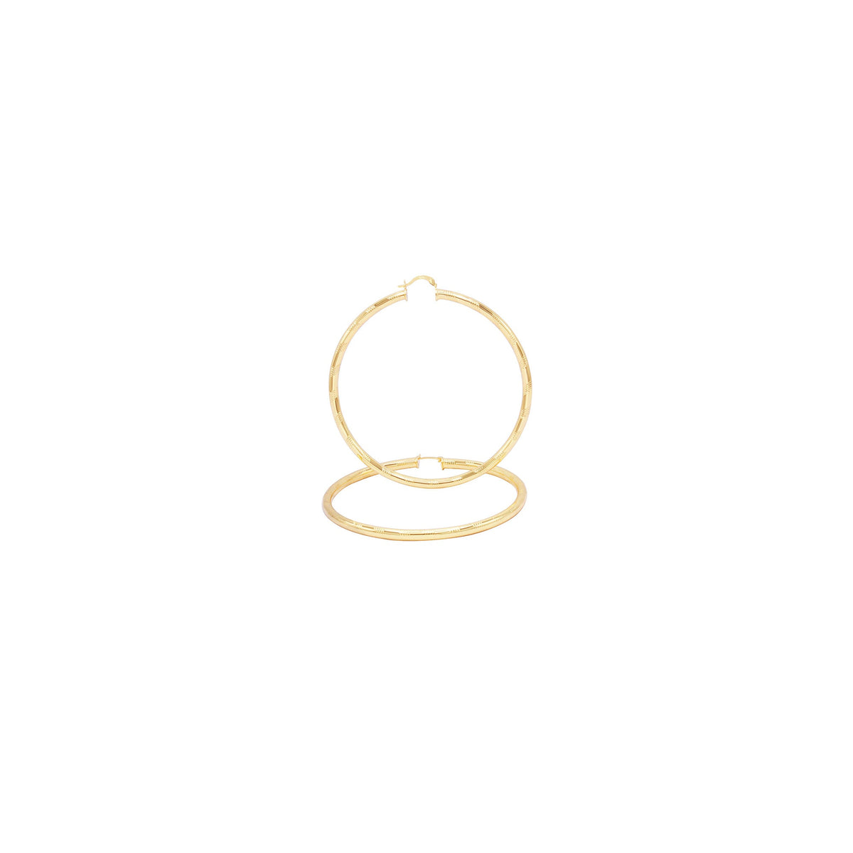 14K gold-filled slit cut hoop earrings for women, JB Jewelry BLVD, 40mm size, stylish design hoops for everyday wear