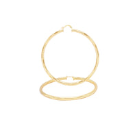 14K gold-filled slit cut hoop earrings for women, 70 mm, stylish design hoops by JB Jewelry BLVD.