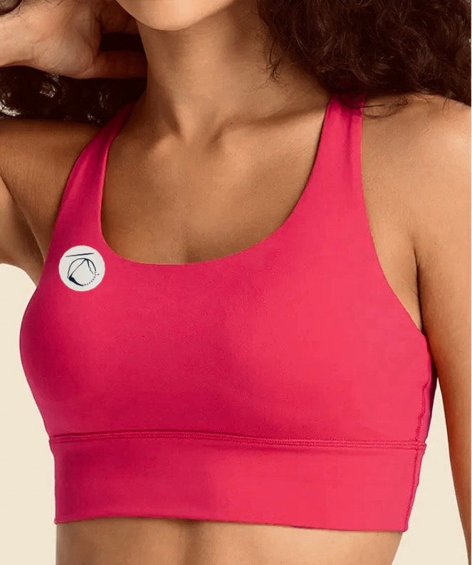Manō Wear Pele sports bra in black with supportive design, suitable for active wear and workouts.