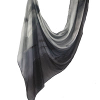 Marble Print Chiffon Hijab | Black & White Tie-Dye(MH227)