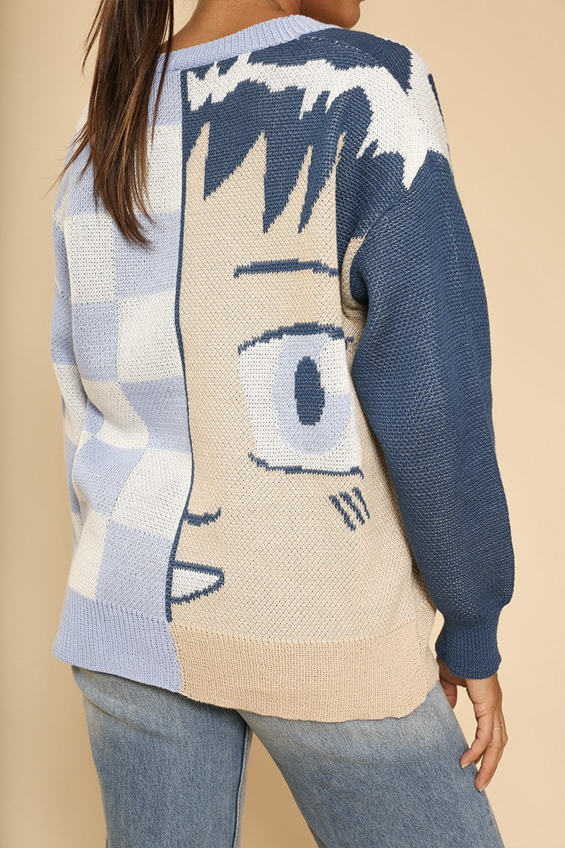 Anime checkered cardigan by Miss Sparkling featuring a black and white checkered pattern and long sleeves.